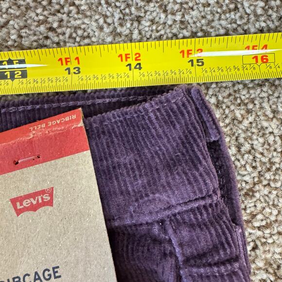 Levi's NWT Womens 30x32 Ribcage Bell Corduroy Pants Plum Perfect High Rise Retro - Picture 10 of 14